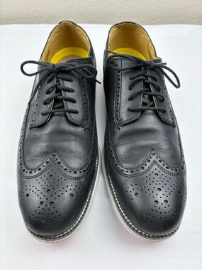 Cole Haan Nike Air Mens Black Leather Adams Oxford Apron Toe Derby Shoes 7.5 NEW Cole Haan Mens Air Adams Black Dress Oxford Apron Toe Derby  main image 3